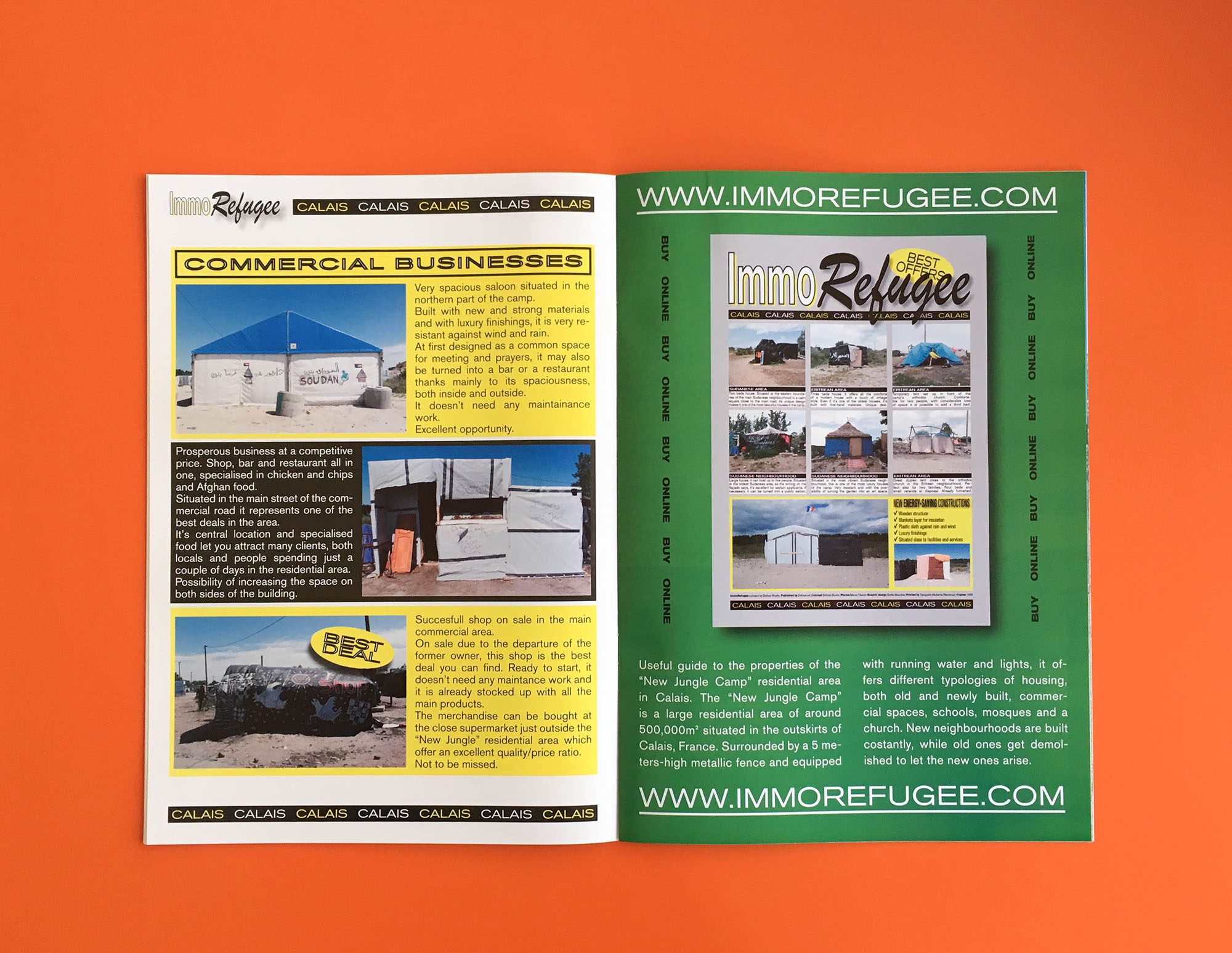 Spread: commercial businesses and the back cover